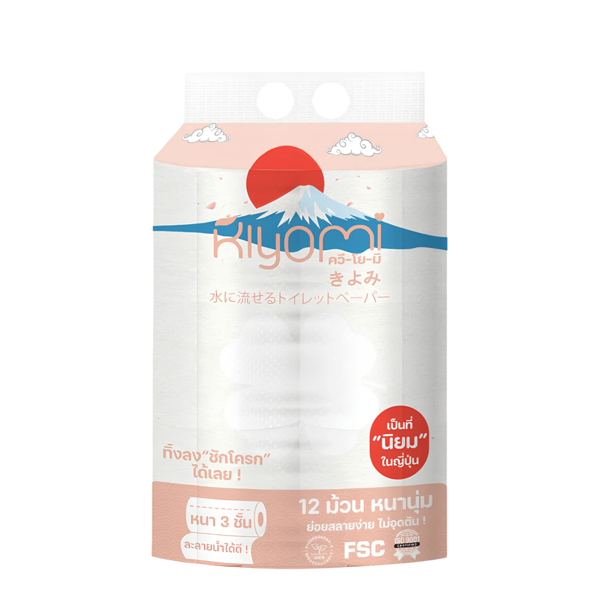 กระดาษชำระแบบม้วน KIYOMI 1 แพ็ค (12 ม้วน)_0